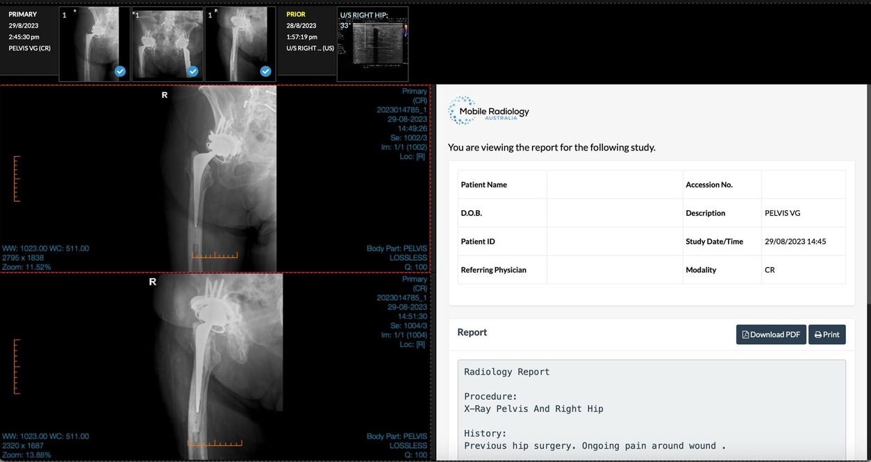 Online access to images and reports